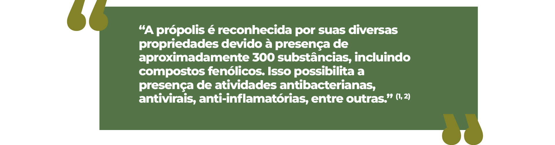 A própolis é reconhecida por suas diversas propriedades devido à presença de aproximadamente 300 substâncias, incluindo compostos fenólicos. Isso possibilita a presença de atividades antibacterianas, antivirais, anti-inflamatórias, entre outras