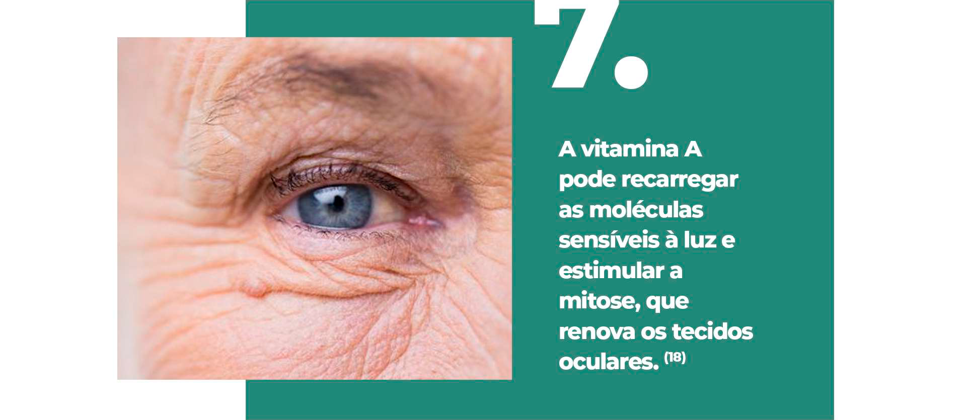 A vitamina A pode recarregar as moléculas sensíveis à luz e estimular a mitose, que renova os tecidos oculares